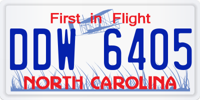 NC license plate DDW6405