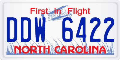 NC license plate DDW6422