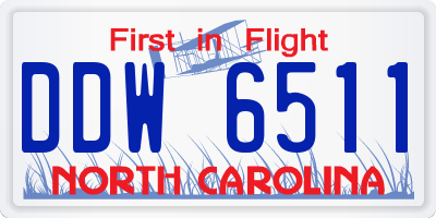NC license plate DDW6511