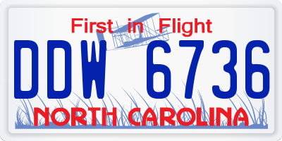 NC license plate DDW6736