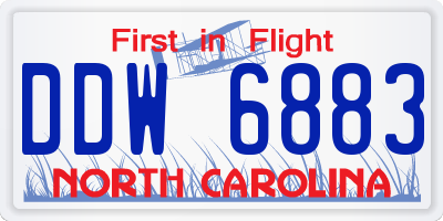 NC license plate DDW6883