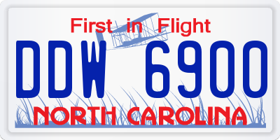 NC license plate DDW6900