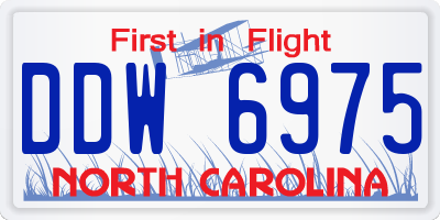 NC license plate DDW6975