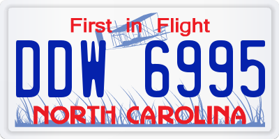 NC license plate DDW6995