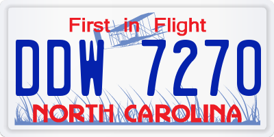 NC license plate DDW7270