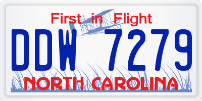 NC license plate DDW7279