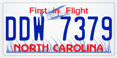 NC license plate DDW7379