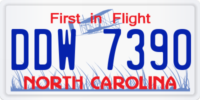 NC license plate DDW7390