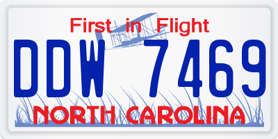 NC license plate DDW7469