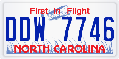 NC license plate DDW7746