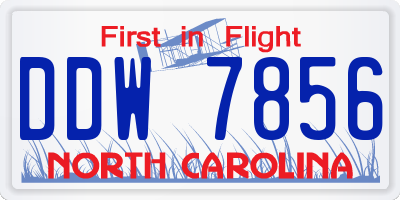 NC license plate DDW7856