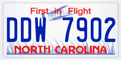 NC license plate DDW7902