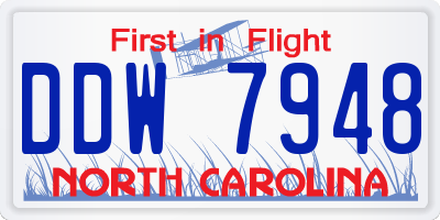 NC license plate DDW7948