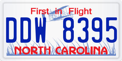 NC license plate DDW8395