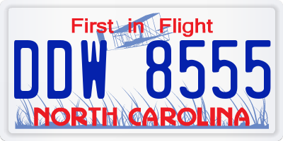 NC license plate DDW8555