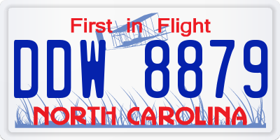 NC license plate DDW8879