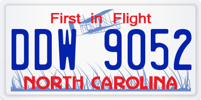 NC license plate DDW9052