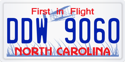 NC license plate DDW9060