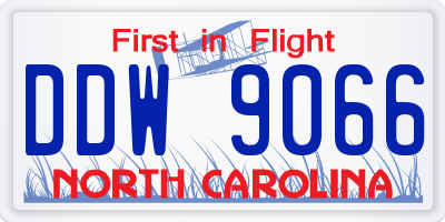 NC license plate DDW9066
