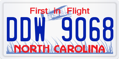NC license plate DDW9068