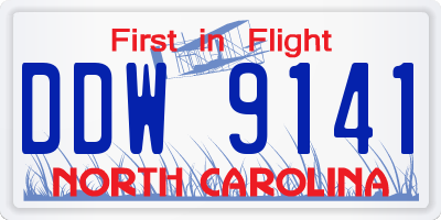 NC license plate DDW9141