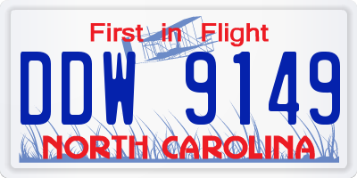 NC license plate DDW9149