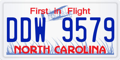 NC license plate DDW9579