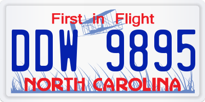 NC license plate DDW9895