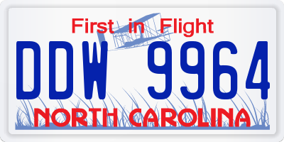 NC license plate DDW9964