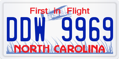 NC license plate DDW9969