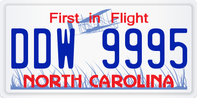 NC license plate DDW9995