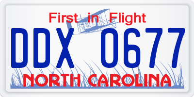 NC license plate DDX0677