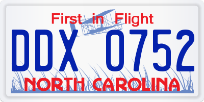 NC license plate DDX0752