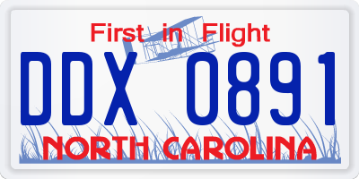 NC license plate DDX0891