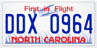 NC license plate DDX0964