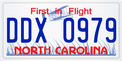 NC license plate DDX0979