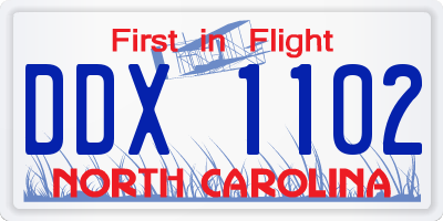 NC license plate DDX1102