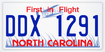 NC license plate DDX1291