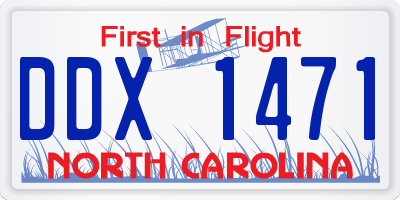 NC license plate DDX1471