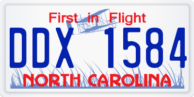 NC license plate DDX1584