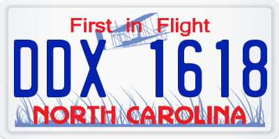 NC license plate DDX1618