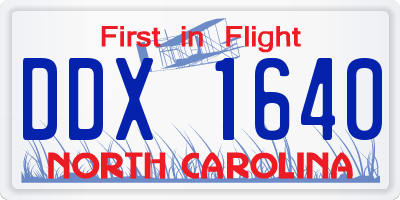 NC license plate DDX1640