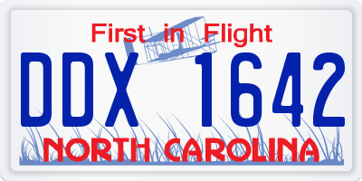 NC license plate DDX1642