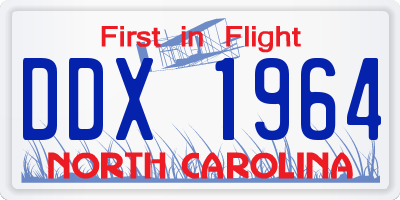 NC license plate DDX1964