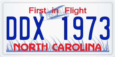 NC license plate DDX1973