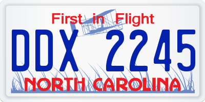 NC license plate DDX2245