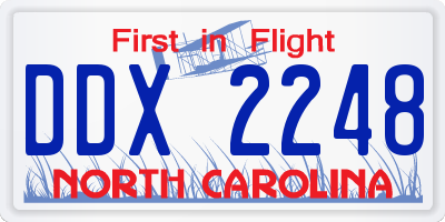 NC license plate DDX2248