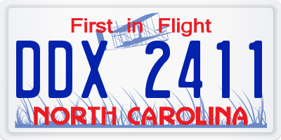 NC license plate DDX2411