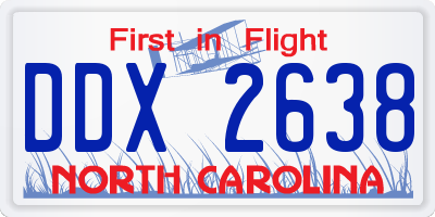 NC license plate DDX2638