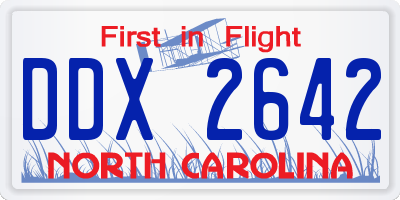 NC license plate DDX2642